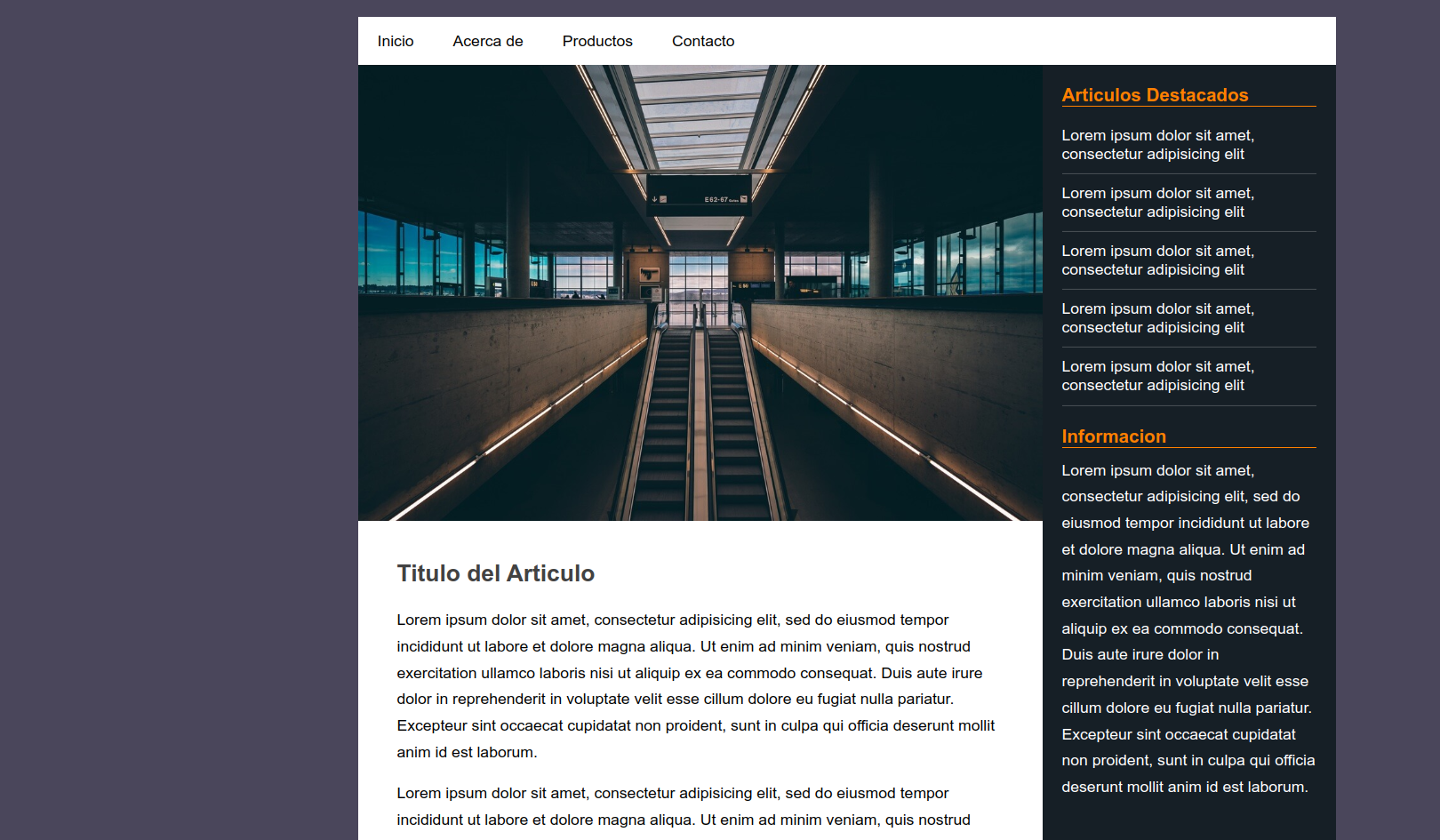 Modelo de layout simple